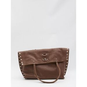 ZANELLATO Studded Leather Tote Bag with Turn-Lock Closure Women BROWN Shopping